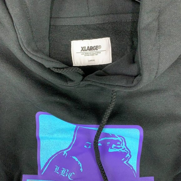 X-Large Clothing Brand Large Pullover Hoodie Sweatshirt Black New Men - Picture 2 of 6
